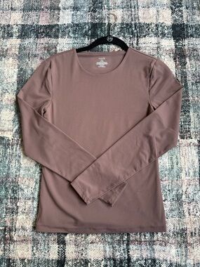 Nuuds -Women’s Long Sleeve Crew Neck Shirt - Mauve Brown-Medium